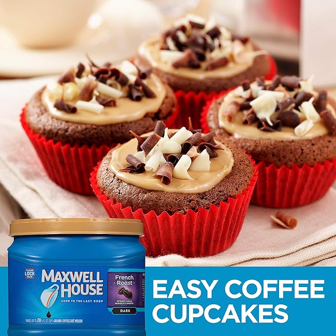 Maxwell House French Roast Dark Roast Ground Coffee (25.6 oz Canisters Pack of 2)