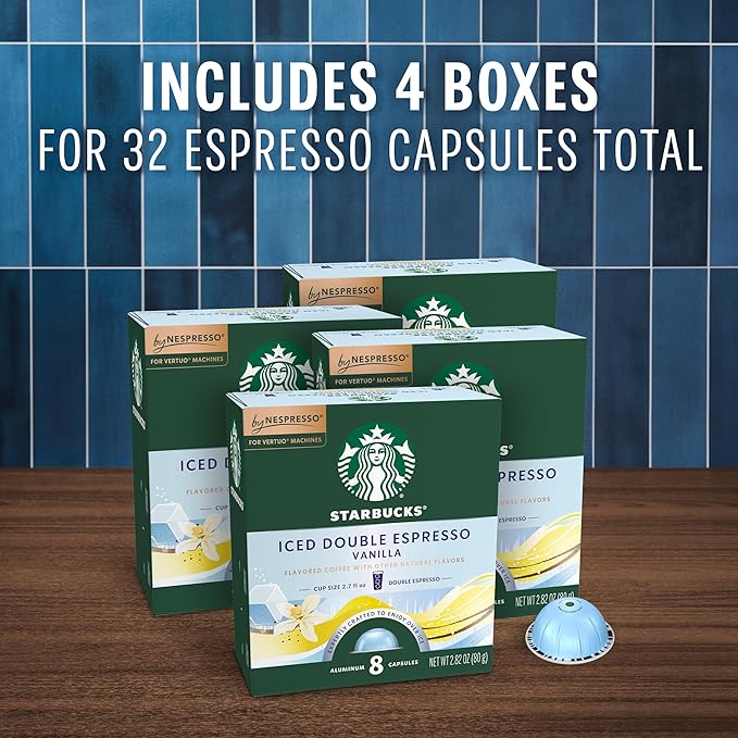 Starbucks by Nespresso Vertuo Iced Vanilla 32-count Coffee Pods Brews 2.7 oz.