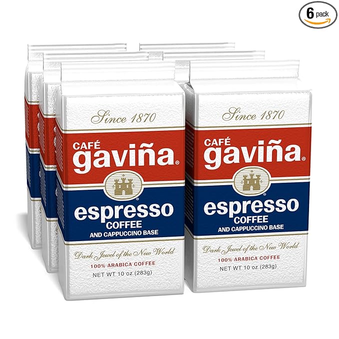 Café Gaviña Espresso Coffee Fine Ground Dark Roast 100% Arabica 6 x 10 oz Bricks