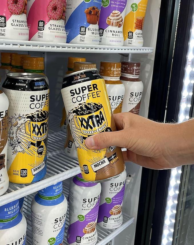 Super Coffee XXTRA Keto Protein Coffee (0g Added Sugar 7g Protein 130 Calories) [Vanilla] 15 Fl Oz 12 Pack | Iced Smart Coffee Drinks - SoyFree GlutenFree