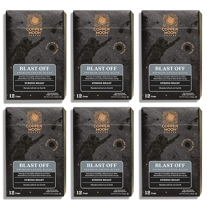 Copper Moon Single Serve Coffee Pods for Keurig K-Cup Brewers Strong Roast Blast Off Blend 72 Count