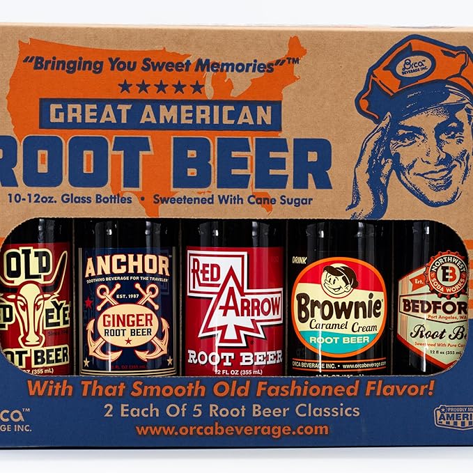(Gift Box) Great American Root Beers 10 Pack (2 each 5 brands)