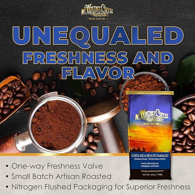 Mt. Whitney Costa Rica Estate Tarrazu Low Acid Coffee (Whole Bean 12 Oz)