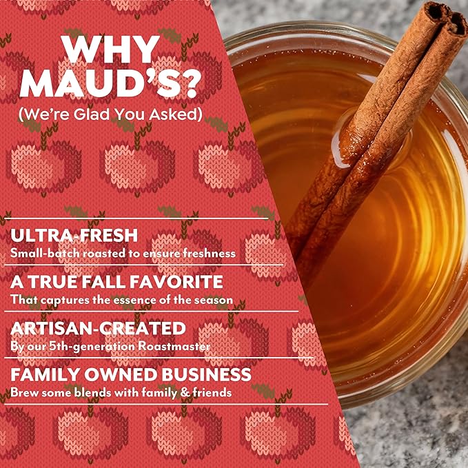 Maud's Hot Apple Cider Pods 48 ct Single Serve Pods – Spiced Apple Cider Flavored Pod Compatible with Keurig K Cups Maker