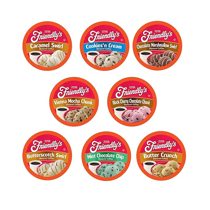 Friendly's Coffee Pods Assorted Flavored Ice Cream Variety Pack Compatible with Keurig K Cup Brewers Assorted Variety Pack 40 Count (Pack of 1)