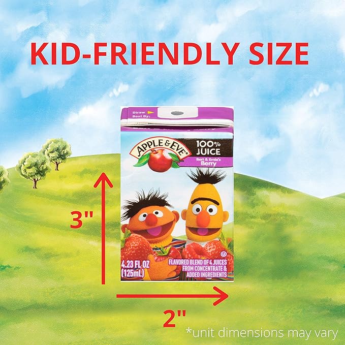 Apple &amp Eve Sesame Street Bert and Ernie's Berry Juice 4.23 Fluid-oz 8 Count Pack of 5