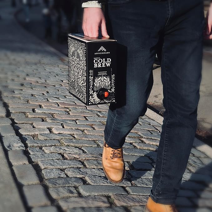 Afficionado Coffee Roasters | Magical Cold Brew | 1 Gallon | Bag in Box | Single Origin Peruvian Coffee | Medium Roast | Ready to Drink | Pasteurized &amp Shelf-Stable