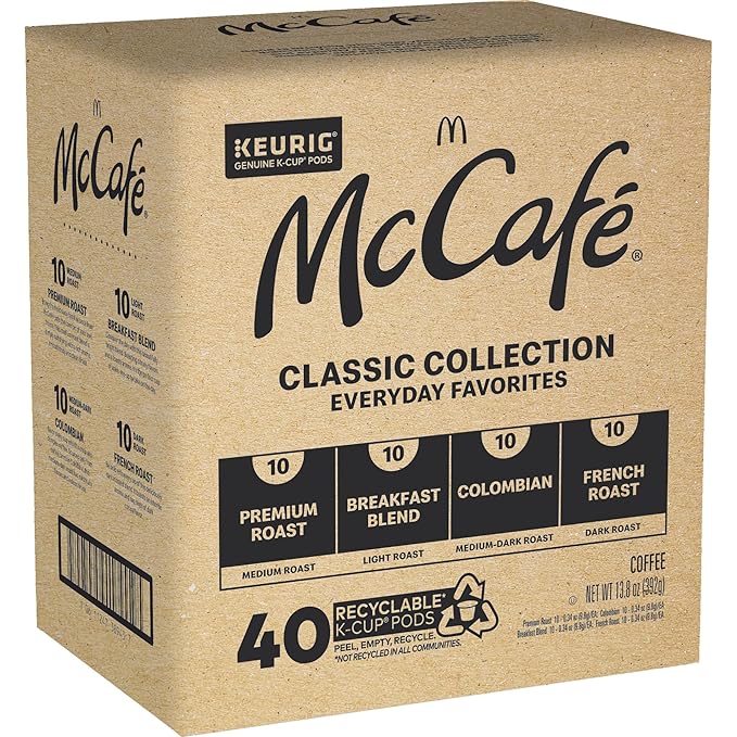 McCafe Classic Collection-Serve Coffee K-Cup PodsClassic Collection Variety Pack40 Count (Pack of 2)