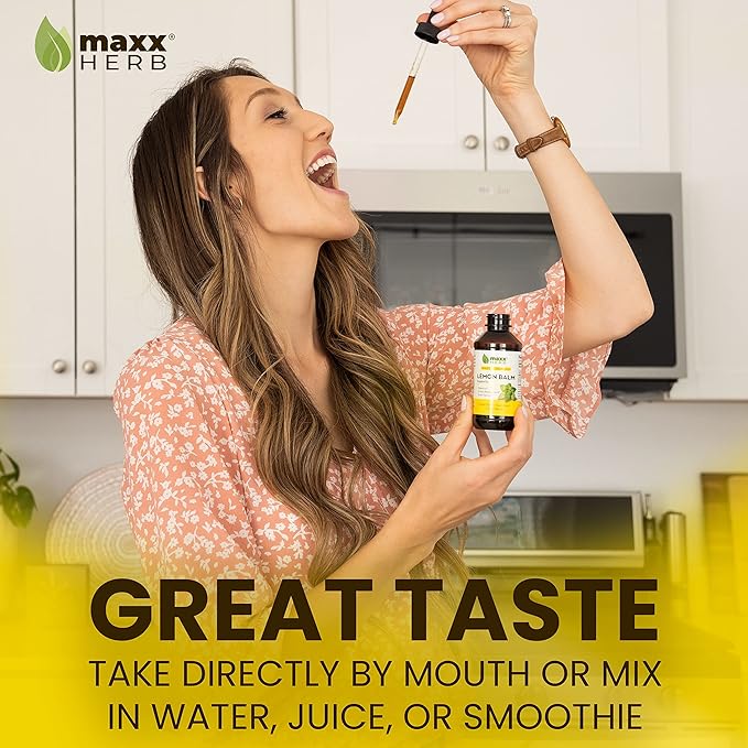Maxx Herb Lemon Balm Extract - Max Strength Lemon Balm Tincture Absorbs Better Than Lemon Balm Capsule for Nervous System Support and Stress Relief - 4 Bottles 4 Oz Each (240 Servings)
