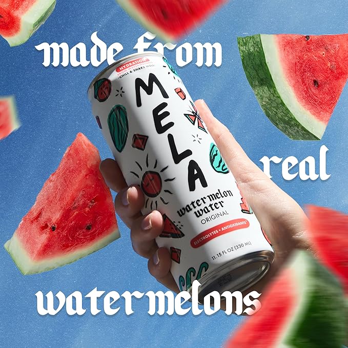 Mela Watermelon Water - Watermelon Juice 100 Percent Natural Fruit Juice with Vitamin C Electrolytes Antioxidants - Coconut Water Alternative Gluten-Free (Passionfruit 11.15 fl oz 12-pack)
