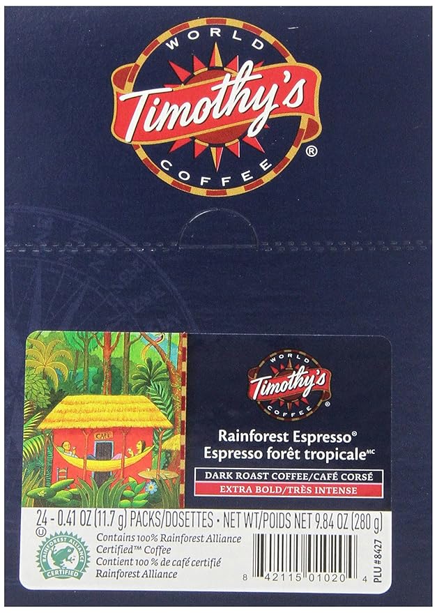 Timothy's World Coffee Rainforest Espresso K-Cup 24 Count (Pack of 2)