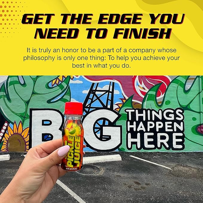 Pickle Juice Sports Drink Shots Extra Strength Chili Lime - Relieves Cramps Fast - Electrolyte Pickle Juice Shots for Day &amp Night Time Leg Cramp Relief - 2.5 oz 24 Pack