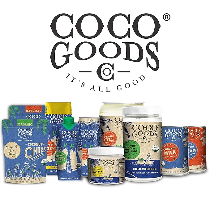 CocoGoodsCo Single-Origin 100% Organic Coconut Water Non-GMO Never from Concentrate (16.9 fl. oz 12 pack)