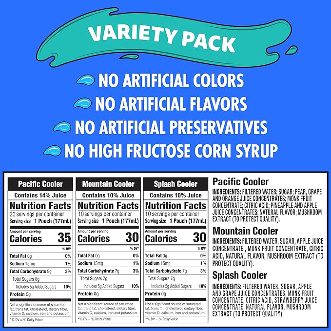 Caprisun Juice Variety Pouches Coolers Pack as Original 40 Count