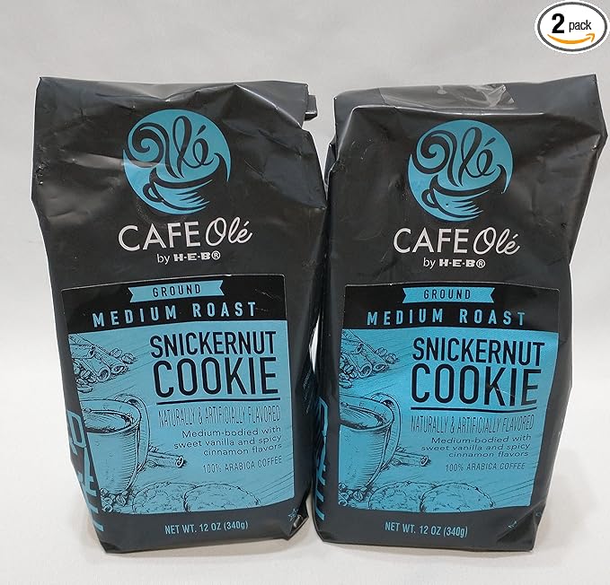 HEB Cafe Ole Snickernut Cookie ground coffee medium roast 12oz 2pk 2
