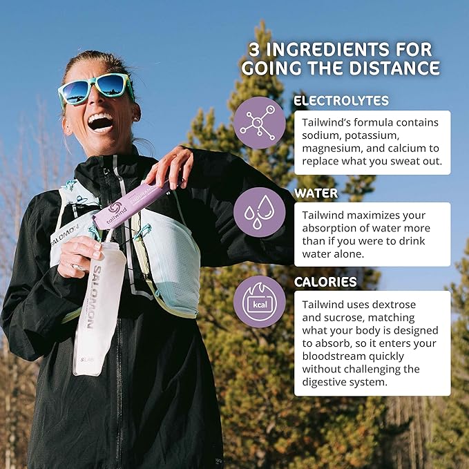 Tailwind Nutrition Endurance Fuel Sports Drink Powder Single Serving with Electrolytes Non-GMO Free of Soy Dairy and Gluten Vegan-Friendly Grape Pack of 12