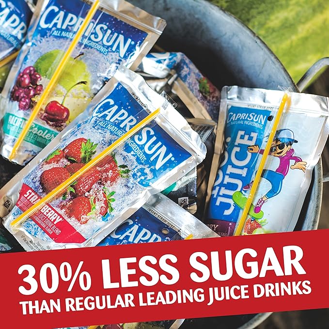 Capri Sun Strawberry Ready-to-Drink Juice 6 Fl Oz (Pack of 10)