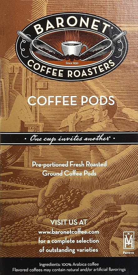 Baronet Coffee Chocolate Babka Coffee Pods Bag - Flavored Medium Roast - 3 Boxes of 16 Single Serve Pods - 48 Count 12 Grams - Individually Wrapped for Freshness - Rich Traditional Flavor