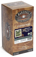 Baronet Coffee Organic Small Village Coffee Pods Bag - Fair Trade Medium Roast - 3 Boxes of 16 Single Serve Pods - 48 Count 12 Grams - Individually Wrapped for Freshness Rich Traditional Flavor