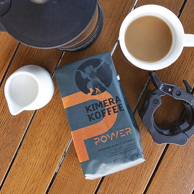 Kimera Koffee - Organic Medium Roast Ground Coffee|Power Blend | Infused with Alpha GPC and Vitamin D | Optimize Focus &amp Concentration | Boost Energy Level | Enhance Athletic Performance | 12oz