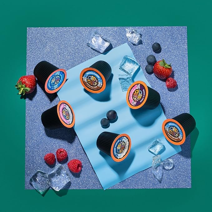Crazy Cups Flavored Coffee Pods Berries &amp Cream Single Serve Keurig K Cups Machines Hot or Iced &amp Medium Roast Coffee in Recyclable Pods (88 CountPack of 4)