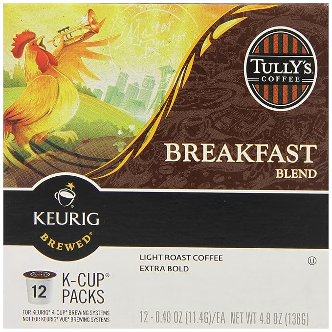 Tully's Coffee Breakfast Blend Keurig K-Cups 72 Count