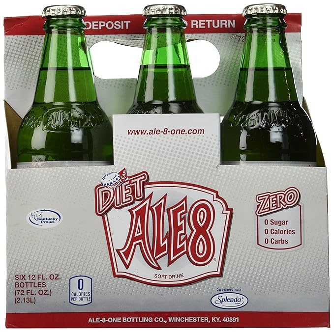 Ale 8 One Diet Soft Drink  12 Ounce (6 Glass Bottles)