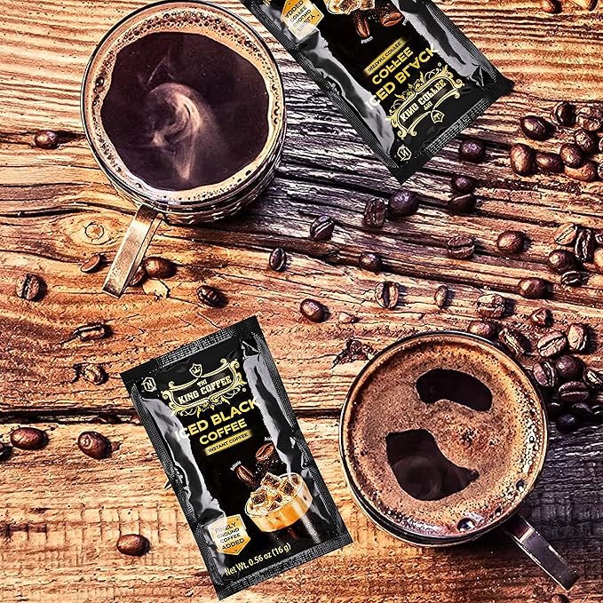 King Coffee Iced Black Instant Coffee - Finely Ground Robusta and Arabica Blend from Vietnam | 10 Sachets (0.56 oz/16g each) | 5.6 oz (Pack of 1)