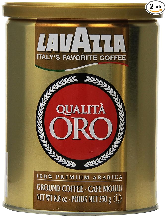 Lavazza Qualita Oro Ground Coffee 8oz Cans (Pack Of 2)