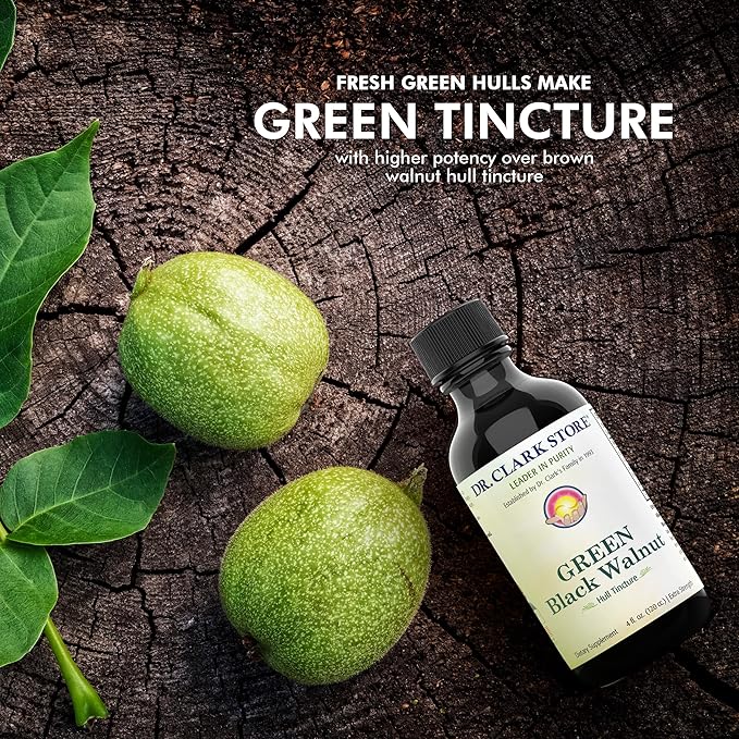 Original Green Black Walnut Hull Tincture (Extra Strength) by Dr. Hulda Clark 4 oz