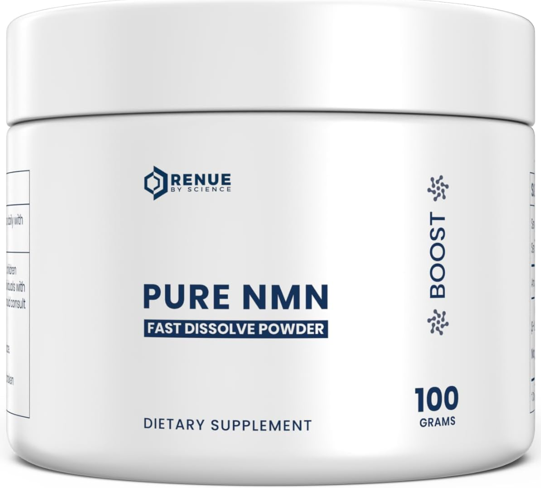 Renue By Science NMN Powder | 100g Fast Dissolve Powder Supplement | 500mg Nicotinamide Mononucleotide per Serving | Manufactured in the USA Third-Party Tested